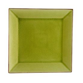Square Plate Golden Green 10"