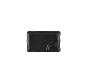 Rect. Platter W/ Triangular Compartment Non-Glare Glaze Black 8"
