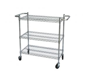 Chrome-Plated 3-Tier Wire Cart 36" x 18" x 42"H