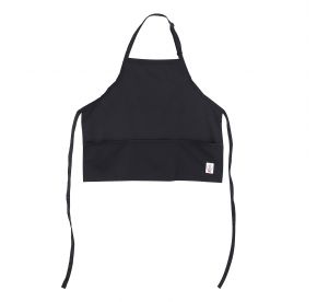 Chef's Pride Bib Apron Mid-Length Adjustable 3-Pocket Black