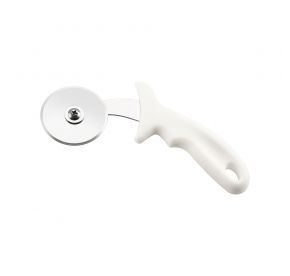Pizza Cutter W/ White Handle 2-1/2"Dia