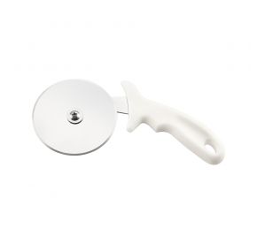 Pizza Cutter W/ White Handle 4"Dia
