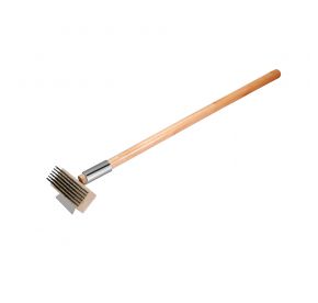 Pizza Oven Brush/Scraper W/ 27" Wood Handle