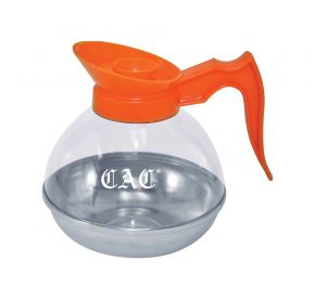 Coffee Decanter Orange 64 oz. Stainless Steel Base