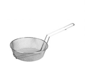 12"Dia Nickel-Plated Metal Round Culinary Basket Fine Mesh
