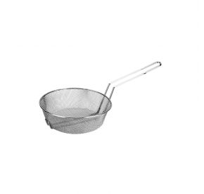 8"Dia Nickel-Plated Metal Round Culinary Basket Fine Mesh