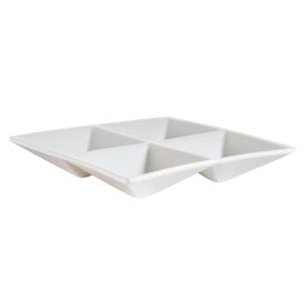 4 Section Square Dish 6 1/2"