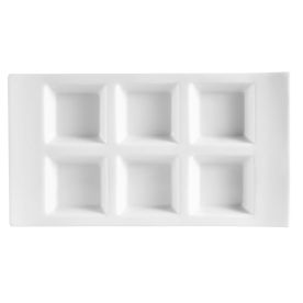 6 Compartment Rect. Tasting Tray 1ozx6 10 3/4"
