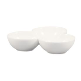 3 Compartment Leaf Shape Bowl 3ozx3 8 1/2"