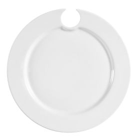 Round Party Plate W/ Wine Glass Hole 9"