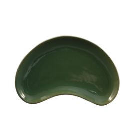 Crescent Shape Salad Plate Green 8 3/4"