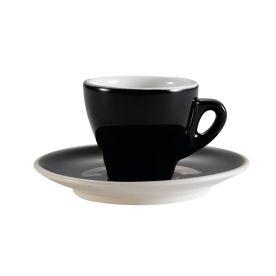 Cup & Saucer Set Black 3.5oz [Cup 2 3/4" I Saucer 4 7/8"]