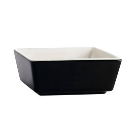 Square Bowl Black/White 5oz 3 1/2"