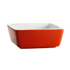 Square Bowl Red/White 5oz 3 1/2"