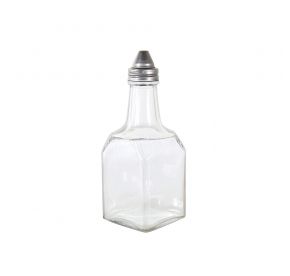 6oz Glass Oil/Vinegar Cruet W/ SS Pourer Cap