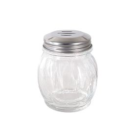 6oz Glass Cheese Shaker W/ SS Slotted Top