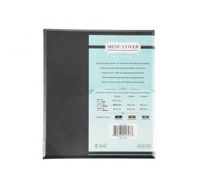 1-Panel Faux Leather Menu Cover Letter Size 8-1/2" x 11" Black