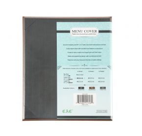 1-Panel Faux Leather Menu Cover Letter Size 8-1/2" x 11" Brown