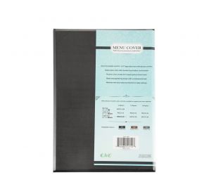 1-Panel Faux Leather Menu Cover Legal Size 8-1/2" x 14" Black