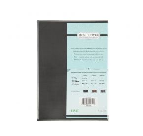 1-Panel Faux Leather Menu Cover Legal Size 8-1/2" x 14" Gray