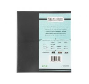 2-Panel Faux Leather Menu Cover Letter Size 8-1/2" x 11" Black