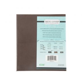 2-Panel Faux Leather Menu Cover Letter Size 8-1/2" x 11" Brown