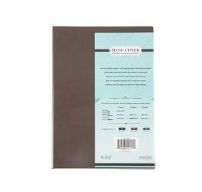 2-Panel Faux Leather Menu Cover Legal Size 8-1/2" x 14" Brown