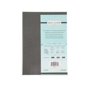 2-Panel Faux Leather Menu Cover Legal Size 8-1/2" x 14" Gray