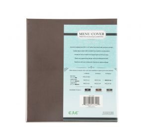 4-Panel Faux Leather Menu Cover Letter Size 8-1/2" x 11" Brown