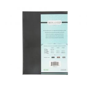 4-Panel Faux Leather Menu Cover Legal Size 8-1/2" x 14" Black