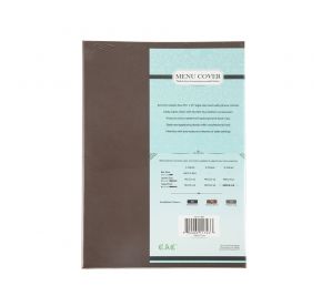 4-Panel Faux Leather Menu Cover Legal Size 8-1/2" x 14" Brown