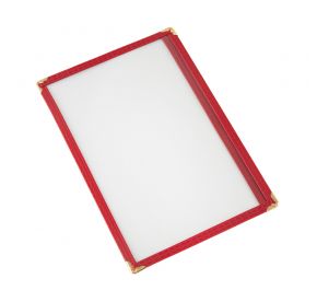 1-Pocket Menu Cover 8-1/2" x 5-1/2" Red