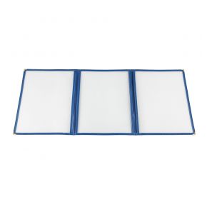 3-Pocket Menu Cover 8-1/2" x 11" Blue