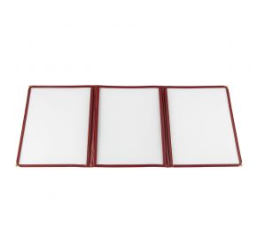 3-Pocket Menu Cover 8-1/2" x 11" Burgundy