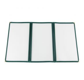 3-Pocket Menu Cover 8-1/2" x 11" Green