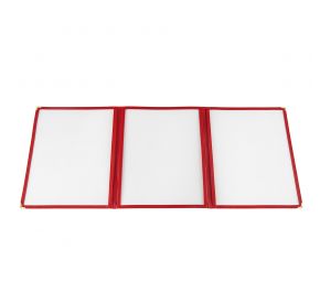 3-Pocket Menu Cover 8-1/2" x 11" Red
