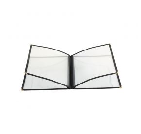 4-Pocket Menu Cover 8-1/2" x 11" Black