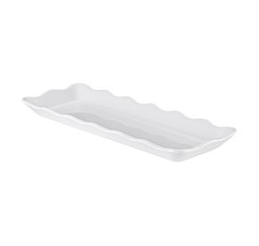 Platter Rect. Scallop Edge White 13-1/2"x5-1/4"