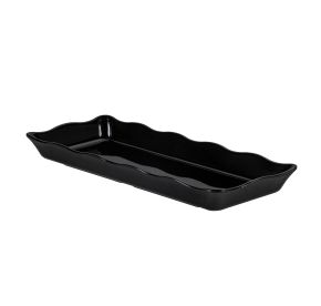 Platter Rect. Scallop Edge Black 14"x5-3/4"