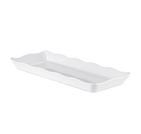 Platter Rect. Scallop Edge White 14"x5-3/4"