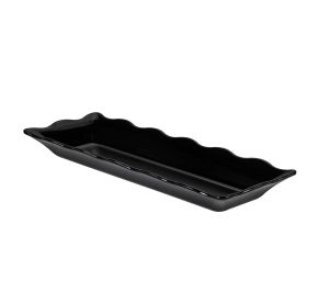 Platter Rect. Scallop Edge Black 17-1/2"x6-3/4"