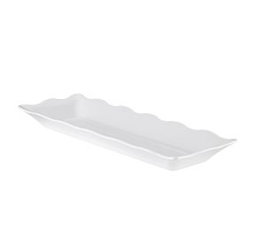 Platter Rect. Scallop Edge White 17-1/2"x6-3/4"