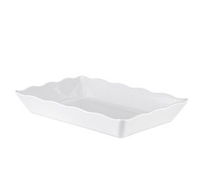 Platter Rect. Scallop Edge White 13-3/4"x9-1/2"