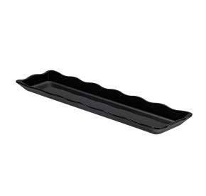 Platter Rect. Scallop Edge Black 19"x5-1/4"