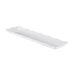 Platter Rect. Scallop Edge White 19"x5-1/4"