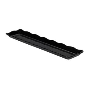 Platter Rect. Scallop Edge Black 21"x5-1/4"
