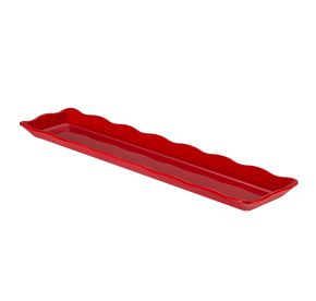 Platter Rect. Scallop Edge Red 21"x5-1/4"