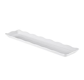 Platter Rect. Scallop Edge White 21"x5-1/4"