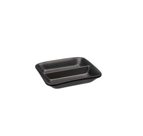 Sauce Dish Square 2-Compartment Matte Black 0.5oz x 2 3-1/8"