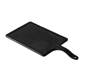 Serving Tray Faux Slate Rect. W/ Hdl Matte Black 9-7/8"x7-1/8" 14-3/8"OL